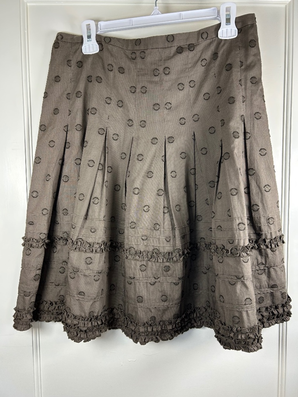 Boden A-Line pleated Cotton midi-skirt brown Size 12R